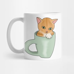 Kitty in a cup (fluffy orange cat) Mug